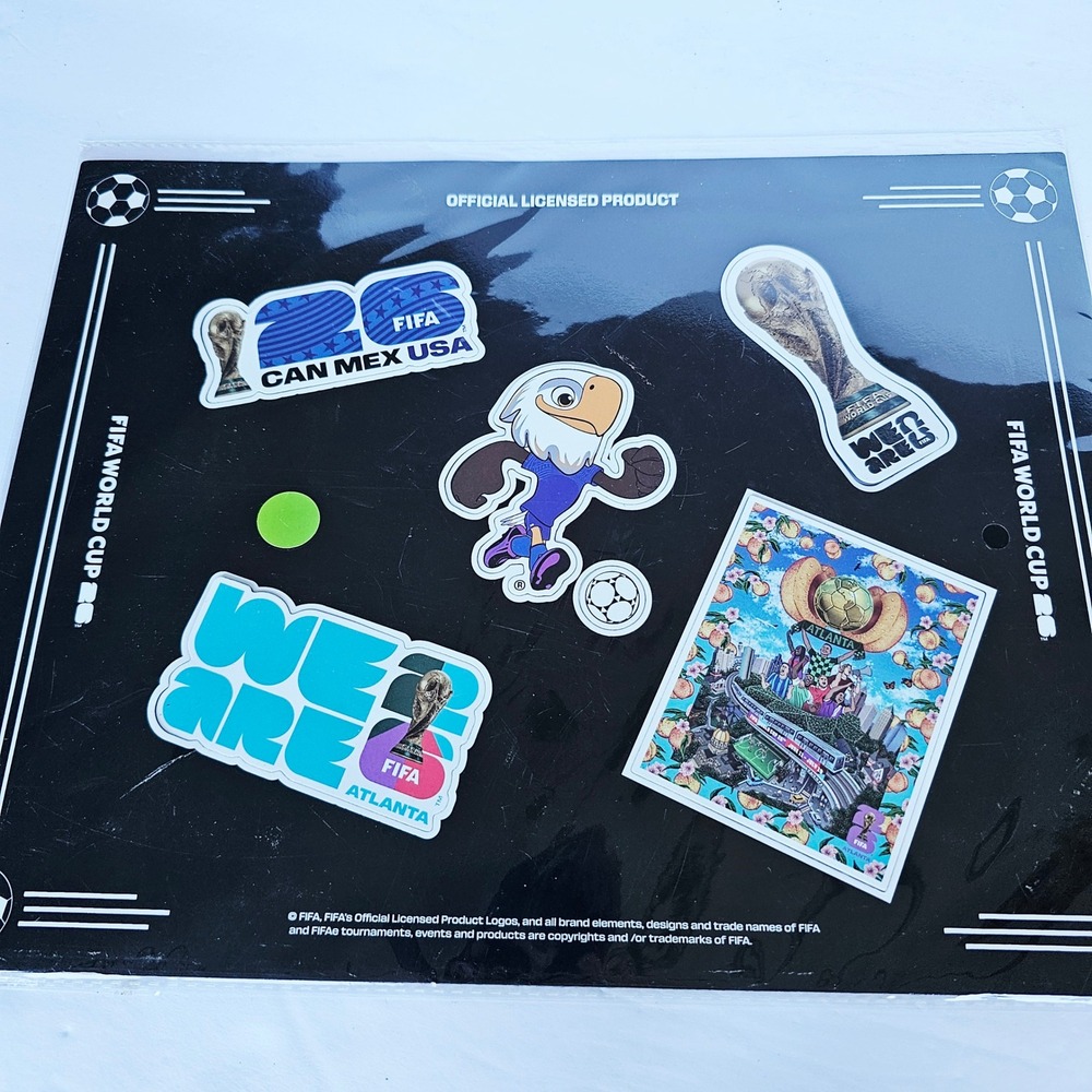 FIFA World Cup 2026 Atlanta Sticker Sheet CAN MEX USA Car Decals Mascot Logo